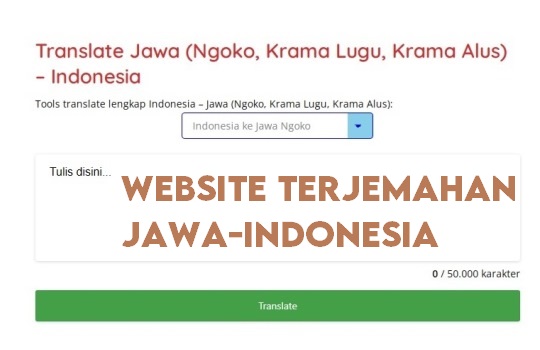 Website Terjemahan Jawa Indonesia Pilihan