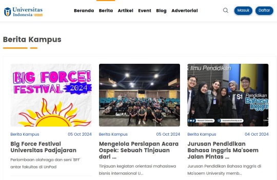 Portal Universitas Indonesia untuk Promosi Semua Perguruan Tinggi di Indonesia